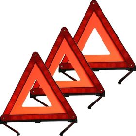 Safety Reflective Warning Triangle Red orange double layer 3pack