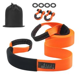 Heavy Duty Tow Strap Recovery Kit 3" x 20 ft (MBS-36,000 lbs) Tree Saver Winch Strap, Triple Reinforced Loop & Protective Sleeves & Storage Bag