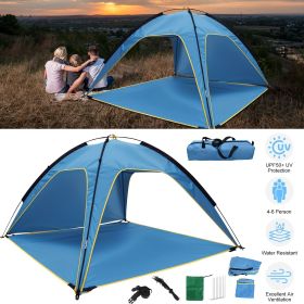 Beach Tent Outdoor Waterproof Tent Canopy for 4-6 Person with 3 Door Openings Carrying Bag UPF50+ Easy Setup for Beach Picnic Camping Hiking Adve